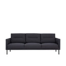 Larvik Fabric 3 Seater Sofa with Black Legs by Lavishway | Fabric Sofas-30363