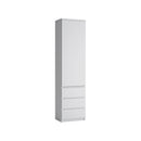 Fribo White Narrow 1 Door 3 Drawers Cupboard by Lavishway | Bookcases & Shelves-30320