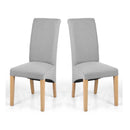Kenna Light Grey Linen Dining Chair Set of 2 by Lavishway | Dining Chairs-37763