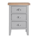 Tattershall Oak Top Bedside Cabinet in Grey by Lavishway | Bedside Tables-33112