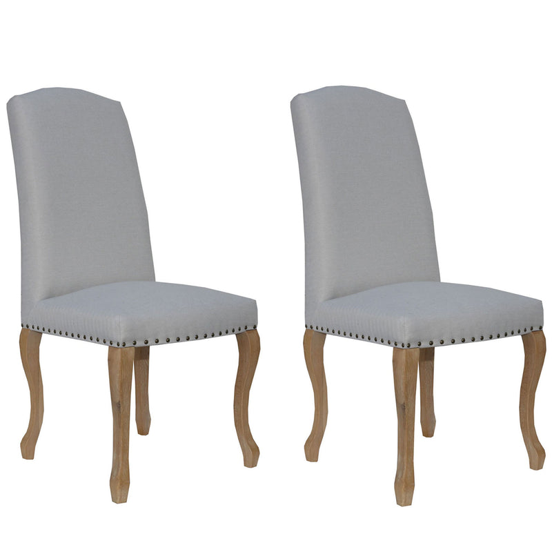 Luxury Natural Fabric Dining Chair Set of 2 by Lavishway | Dining Chairs-31113