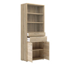 Prima Oak 2 Doors Bookcase With 5 Shelves by Lavishway | Book Shelves and Cabinets-29179