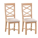 Nordic Oak Cross Back Dining Chairs Set of 2 by Lavishway | Dining Chairs-32310