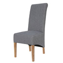 Scroll Back Light Grey Dining Chair Set of 2 by Lavishway | Dining Chairs-36158
