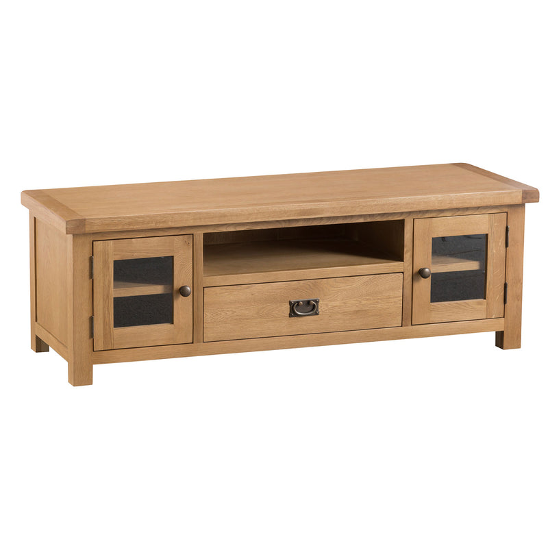 Chunky Solid Oak 2 Doors Large TV Unit by Lavishway | TV Units Cabinets-35013