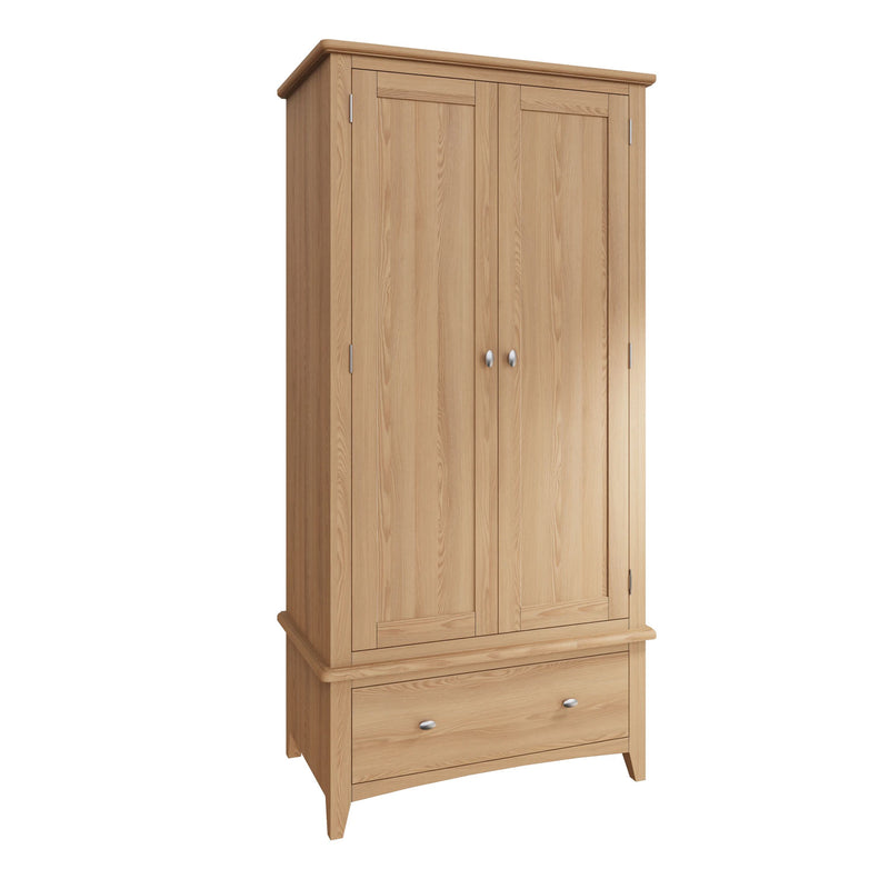 Guildford Solid Oak Gents Wardrobe by Lavishway | Wardrobe-36790
