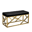 Renata Faux Leather Black Dining Bench by Lavishway | Dining Benches-35193