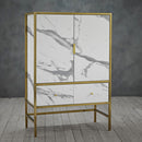 Monaco White Faux Marble Drinks Cabinet by Lavishway | Wine Racks-30903