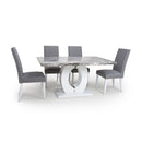 Neptune Marble Dining Table with 4 Chairs by Lavishway | Dining Table Set-27118