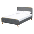 Loft Upholstered Grey Double Bed by Lavishway | Fabric Beds-35566
