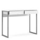 Function Plus White High Gloss 2 Drawers Desk by Lavishway | -29618