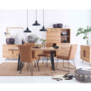 Toros Rustic Oak Finish Lamp Table by Lavishway | Side Tables-36056