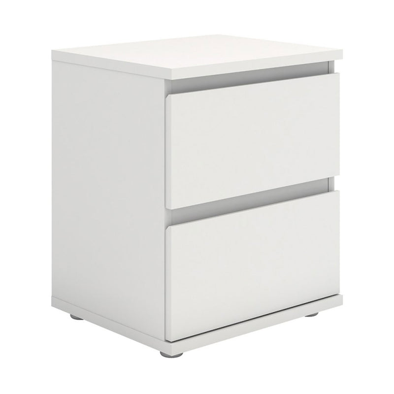 Nova White 2 Drawers Bedside Table by Lavishway | Bedside Tables-30138