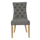 Curved Button Back Dark Grey Dining Chair by Lavishway | Dining Chairs-32843