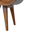 2 Drawers Circular Chestnut Bedside Table by Lavishway | Bedside Tables-21972