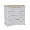 Marseille Oak Top 2 Over 3 Drawer Chest by Lavishway | Chest Of Drawers-35853