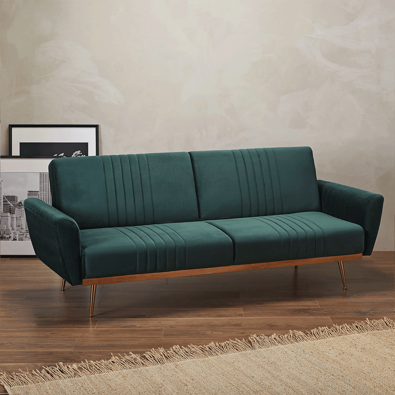 Nico Green Velvet 2 Seater Sofa Bed