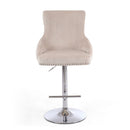 Cairo Brushed Velvet Pink Bar Stool by Lavishway | Bar Stools-37635