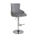Cairo Brushed Grey Velvet Bar Stool by Lavishway | Bar Stools-37623