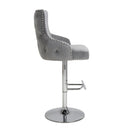 Cairo Brushed Grey Velvet Bar Stool by Lavishway | Bar Stools-37626