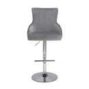 Cairo Brushed Grey Velvet Bar Stool by Lavishway | Bar Stools-37624