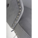 Cairo Brushed Grey Velvet Bar Stool by Lavishway | Bar Stools-37629