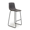 Suede Effect Dark Grey Bar Stool by Lavishway | Bar Stools-37594
