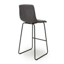 Suede Effect Dark Grey Bar Stool by Lavishway | Bar Stools-37597