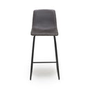 Suede Effect Dark Grey Bar Stool by Lavishway | Bar Stools-37595