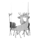 Silver Stag Hurricane Metal Lantern by Lavishway | Candle Holders-39657