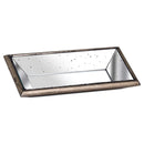 Wooden Detailing Distressed Mirrored Tray by Lavishway | Decorative Trays-39674