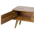 Havana Modern Large Wooden Gold TV Unit by Lavishway | TV Units Cabinets-40085