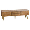 Havana Modern Large Wooden Gold TV Unit by Lavishway | TV Units Cabinets-40083