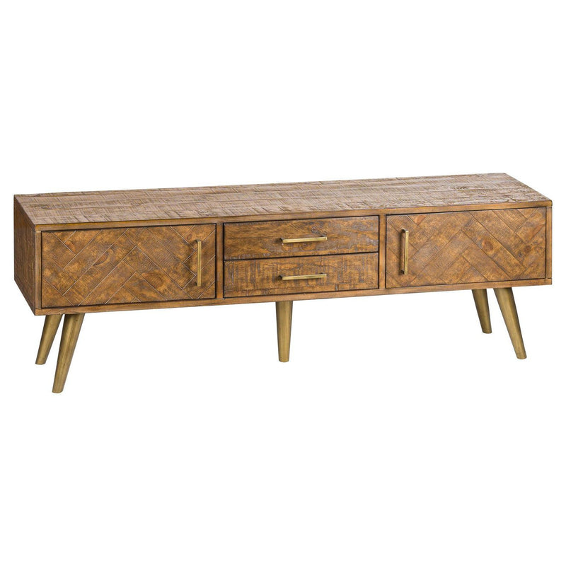 Havana Modern Large Wooden Gold TV Unit by Lavishway | TV Units Cabinets-40083