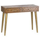 Havana Gold 2 Drawer Console Table by Lavishway | Hallway Console Table-40052