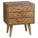 Havana Gold 3 Drawer Bedside Table by Lavishway | Bedside Tables-40050