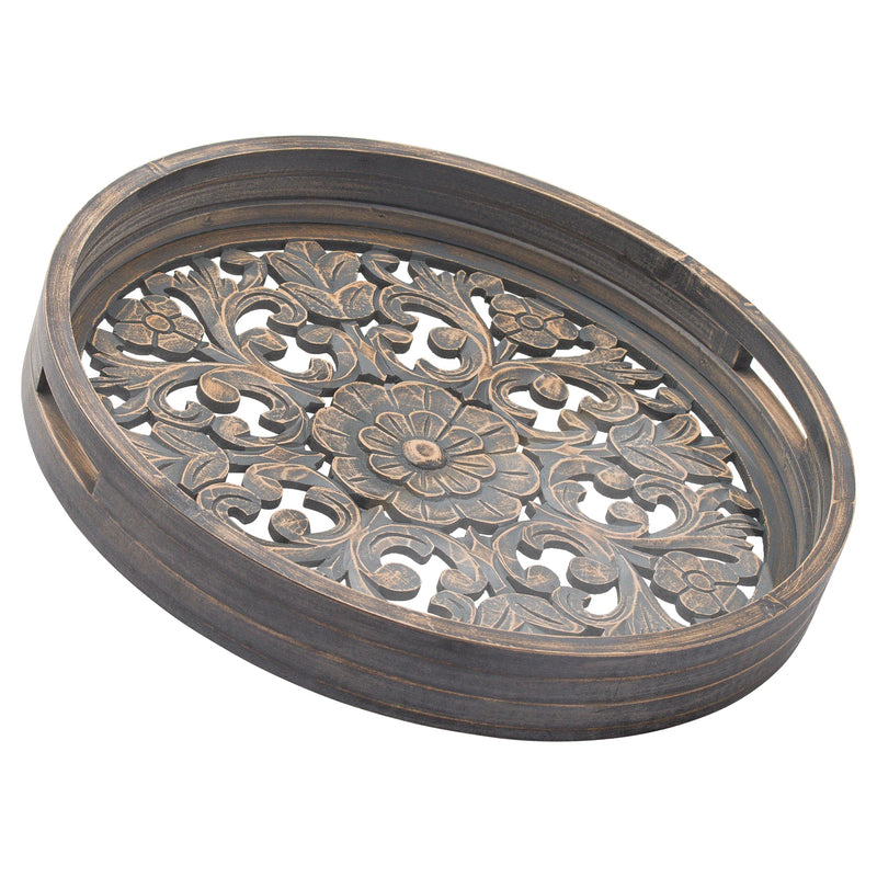 Set of 2 Metallic Hampton Trays by Lavishway | Decorative Trays-39682