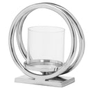 Twin Loop Large Silver Candle Holder by Lavishway | Candle Holders-39619