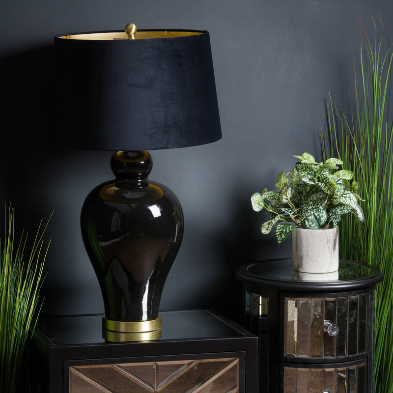 Kalvin Black Ceramic Table Lamp by Lavishway | Table Lamps-26585