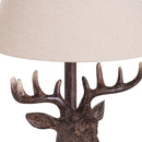 Stag Head Linen Shade Table Lamp by Lavishway | Table Lamps-26655