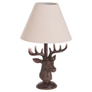Stag Head Linen Shade Table Lamp by Lavishway | Table Lamps-26654