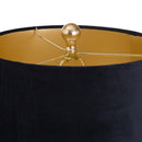 Vincent Black Velvet Shade Gold Base Lamp by Lavishway | Table Lamps-26662
