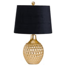 Vincent Black Velvet Shade Gold Base Lamp by Lavishway | Table Lamps-26660