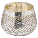 Silver Foil Tealight Glass Holder by Lavishway | Candle Holders-39591