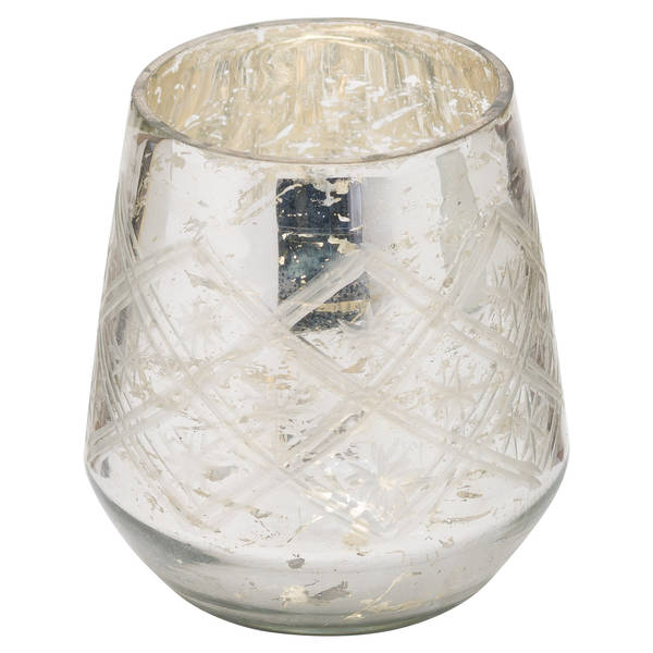 Silver Foil Effect Tealight Holder by Lavishway | Candle Holders-39586