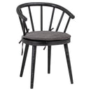 Nordic Curved Back Black Wooden Dining Chair by Lavishway | Dining Chairs-26918