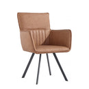 Carver Tan Leather Accent Chair in Pair by Lavishway | Armchairs-31279