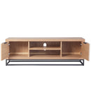 Swellegant Oak Finish Large TV Unit by Lavishway | TV Units Cabinets-32402