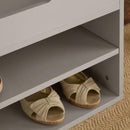 Wooden Grey Shoe Storage Cabinet With Seating by Lavishway | Shoe Cabinets-39039