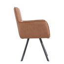 Carver Tan Leather Accent Chair in Pair by Lavishway | Armchairs-31282